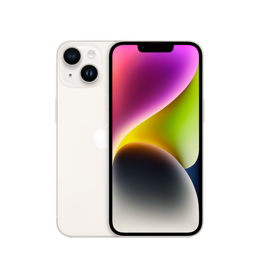 iPhone 14 Starlight - Front and Back View - Complete Protection Bundle