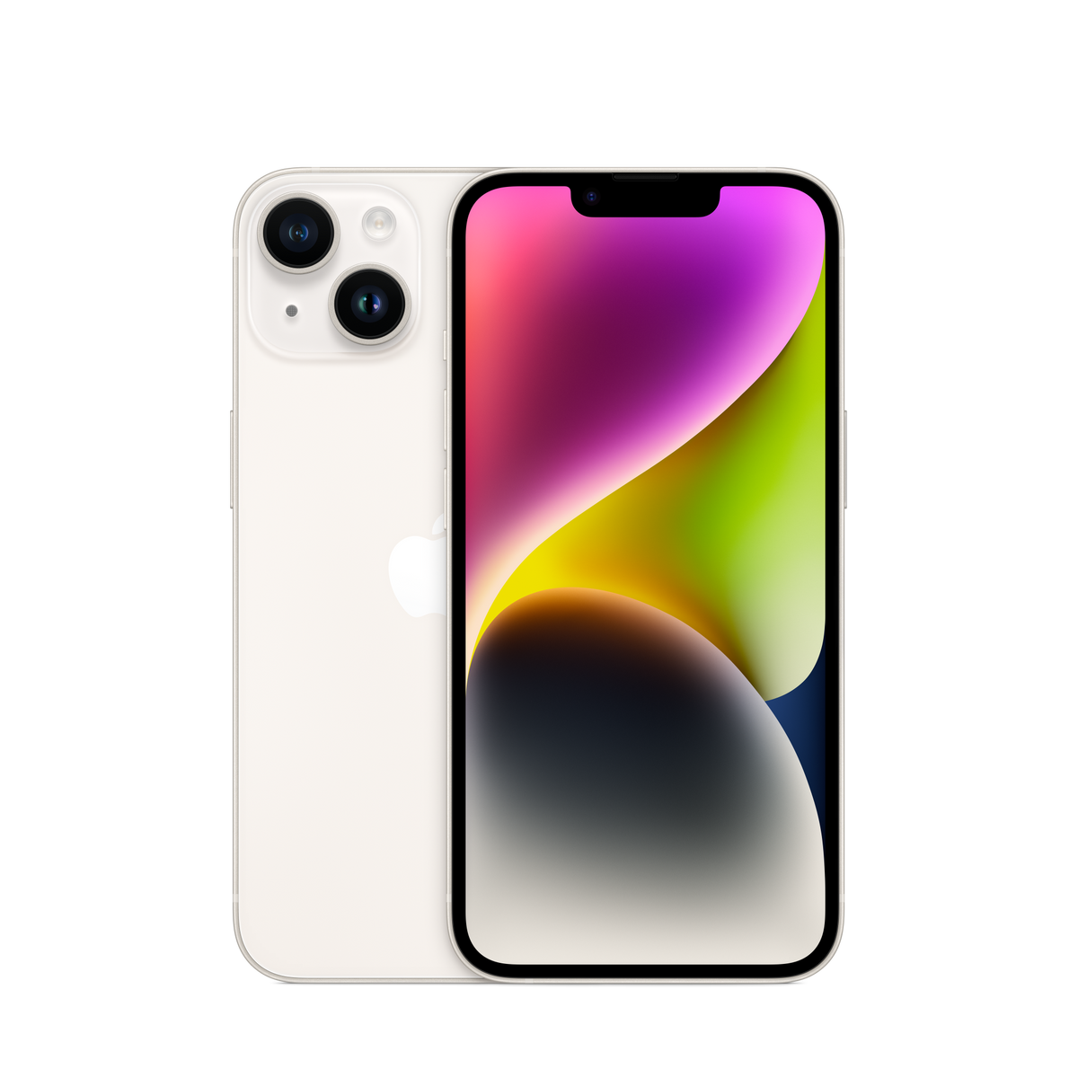 iPhone 14 Starlight - Front and Back View - Complete Protection Bundle